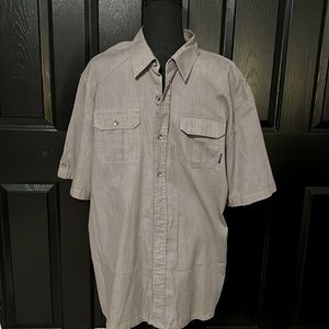 Men’s Gray Casual Button-Down Relaxed Fit